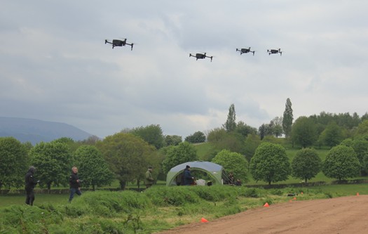 Applied Intuition UK UAV pilots standby at an eight-vehicle swarm test in the UK on 28 April 2026