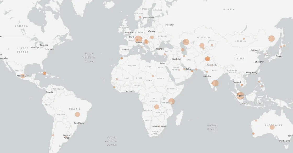 Global map of new BRI projects and investments