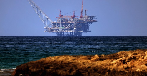 Janes | A view of the platform of the Leviathan natural gas field in the Mediterranean Sea is pictured from the Israeli northern coastal beach of Nahsholim, on 29 August 2022.