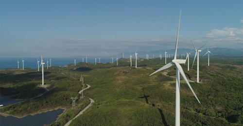 Photograph of wind turbines in Llocos Norte Philippines