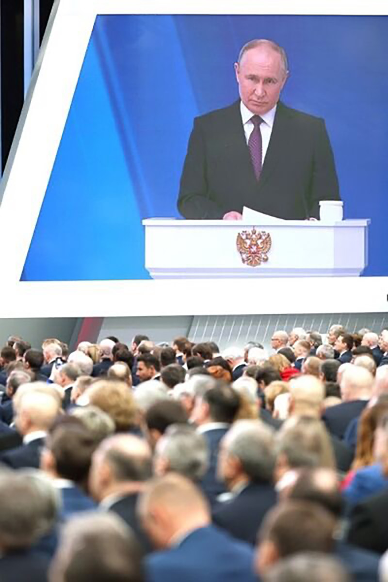 President Vladimir Putin addresses the Federal Assembly