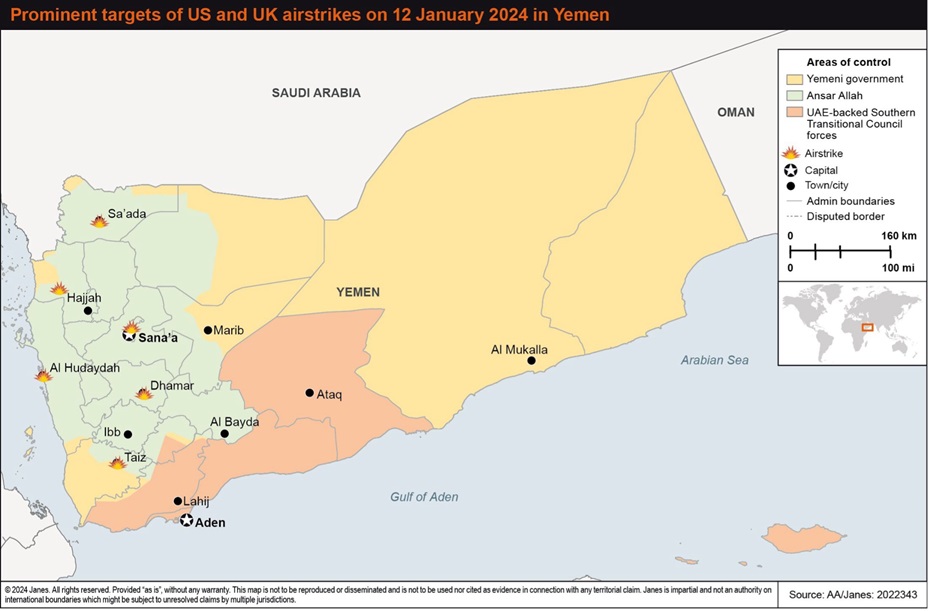 US and UK airstrikes against Ansar Allah unlikely to deter future attacks on Red Sea shipping