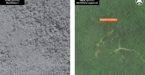 Maxar Technologies imagery showing defensive positions