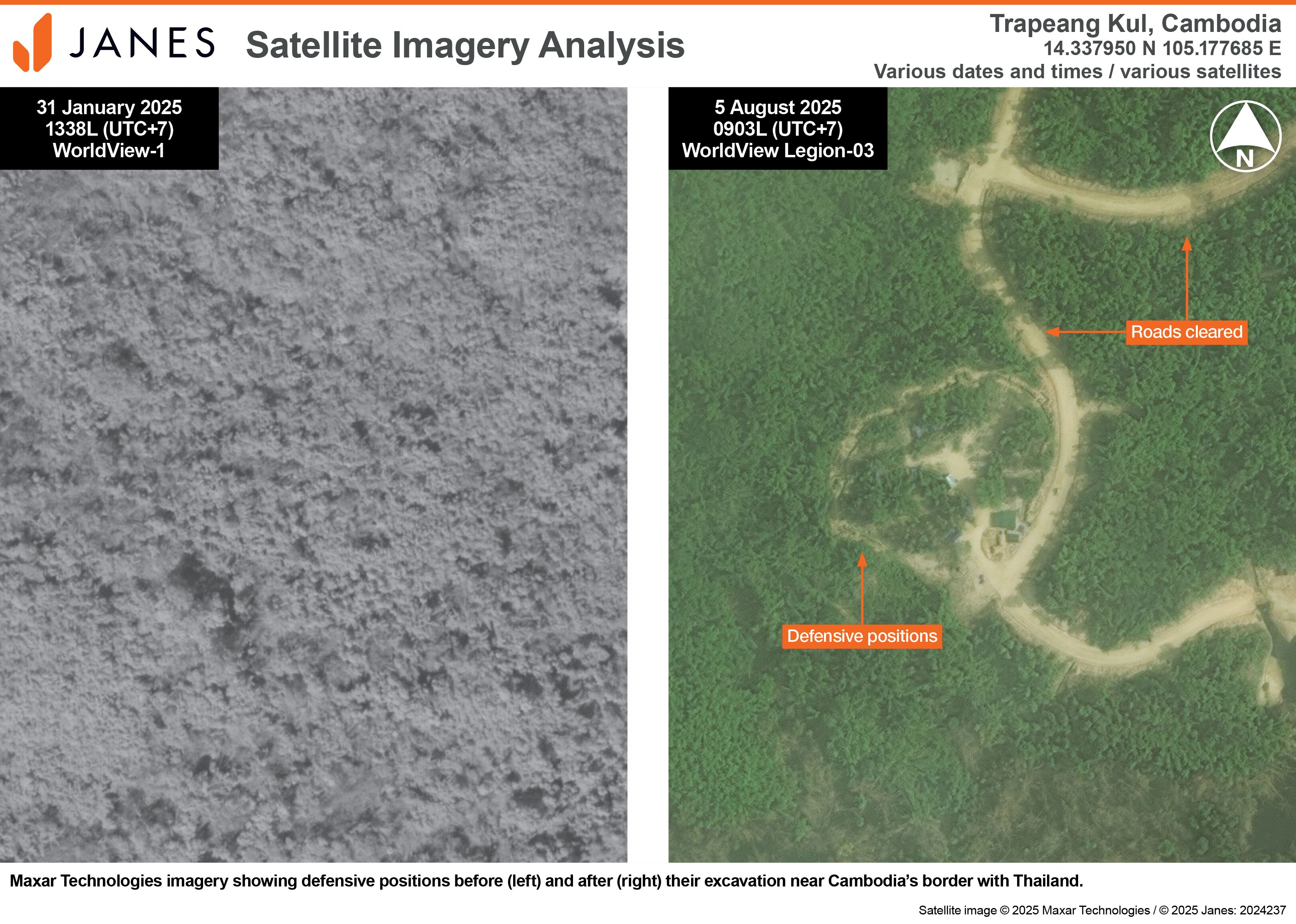Maxar Technologies imagery showing defensive positions