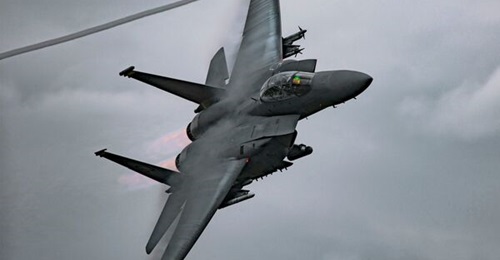A file photo of a USAF F-15E Strike Eagle. Three of the type were lost in a massed friendly fire incident over Kuwait on 2 March.