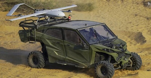 A-Thon's 4×4 Ashva 4S vehicle is pictured at Exercise 'Kharga Shakti 2026'.