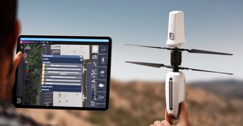 An artist's impression of Robinson's Helius co-axial UAV and control system.