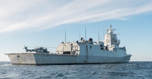 A Wildcat HMA2 helicopter from 815 Naval Air Squadron was embarked on the frigate HNoMS 
        
         for the duration of 2025's CSG25 UK carrier strike group deployment.