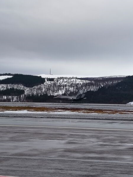 A Norwegian F-35 returning to Evenes Air Station after identifying and shadowing a Russian Ilyushin Il-20M on 11 March 2026.