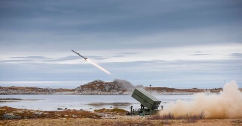 Norwegian NASAMS test firing.