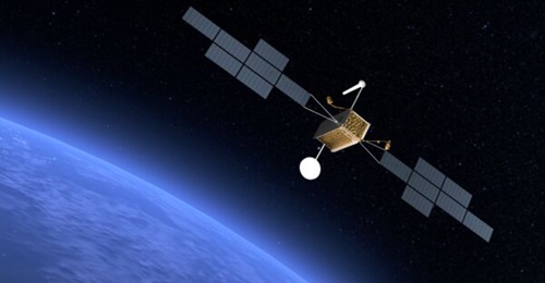 Computer generated image of a future German Space Command SATCOMBw 3 GEO satellite.