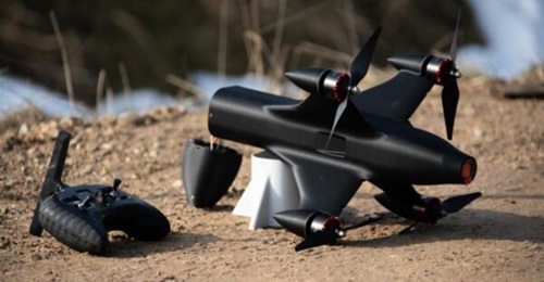 An RDC Systems Raven X4 interceptor during NATO's Innovation Range testing in Latvia in March 2026.