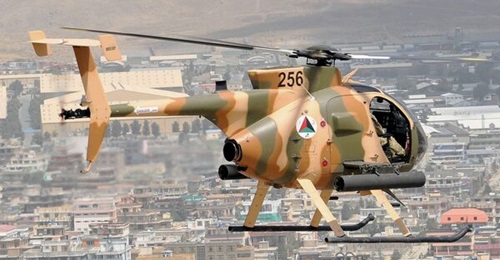 An MD 530F seen in the service of the former Afghan Air Force in August 2016.