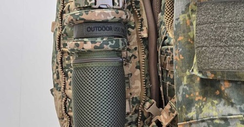 The E-lighter attached to a rucksack.