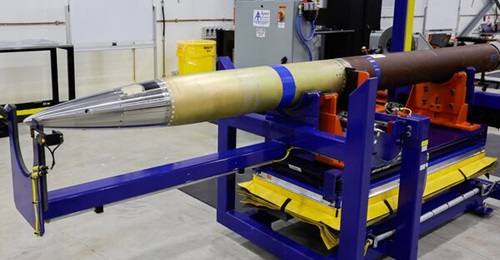 A GMLRS missile assembled in Port Wakefield facility, South Australia.