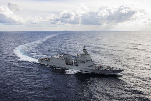 Indonesia's second Brawijaya-class frigate, 
        
        , seen here at its sea trials.