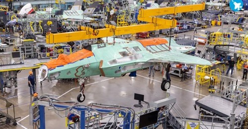 The first of 35 F-35As for Germany begins its journey on the Lockheed Martin final assembly line in Fort Worth, Texas.