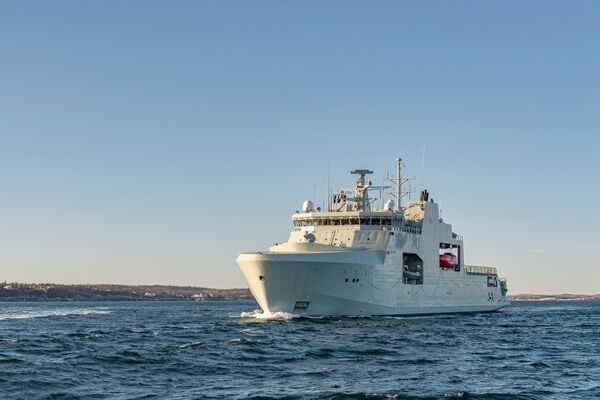 
        The RCN's first-in-class Arctic and Offshore Patrol Ship (AOPS) 
        Harry DeWolf
         is pictured at sea. 
       (Royal Canadian Navy )