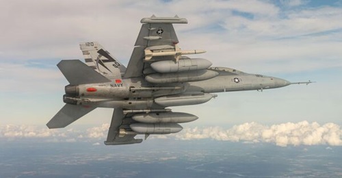 An EA-18G Growler from Air Test and Evaluation Squadron 23, located at NAS Patuxent River, Maryland, conducts a NGJ-MB flight test over southern Maryland. The AN/ALQ-249(V)1 NGJ-MB will provide the EA-18G Growler with the ability to effectively engage ...