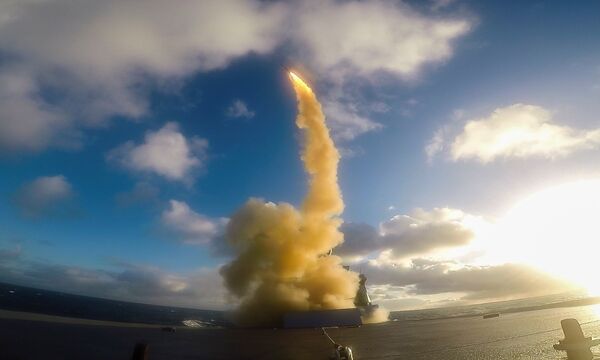 
        The French Navy Horizon-class anti-air frigate FS 
        Forbin
         detected, tracked and destroyed a supersonic target with an Astor 30  missile on 21 May 2021 during exercise ‘Formidable Shield 2021'.
       (Marine Nationale/Rachel Bodier)