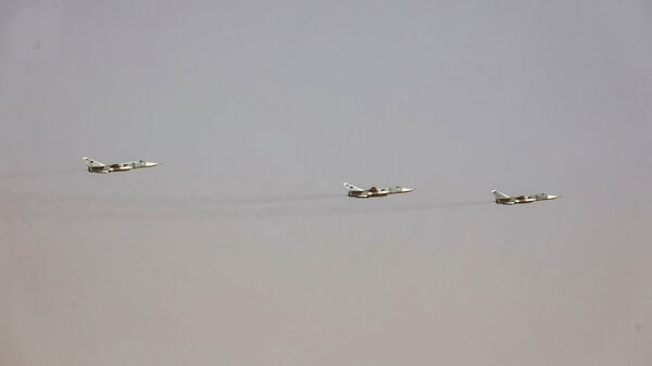 Three Su-24 strike aircraft featured in the LNA parade on 30 May. It is unclear if they were actually flown by Libyans. (Libyan National Army)