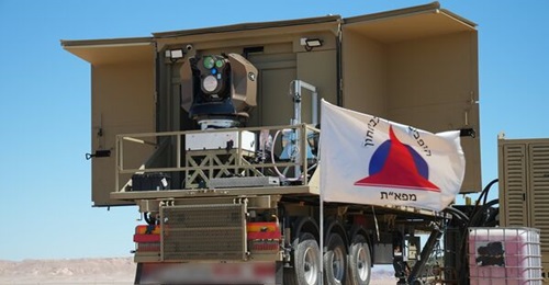 The laser system used in the trials was the Iron Beam prototype previously seen at a Rafael facility.