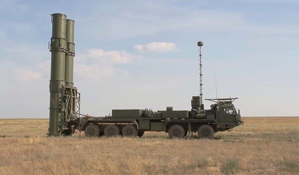 A screengrab from footage released by the Russian MoD on 20 July showing the S-500 air defence system conducting a test launch at the Kapustin Yar training ground about 100 km east of Volgograd. (Russian MoD)