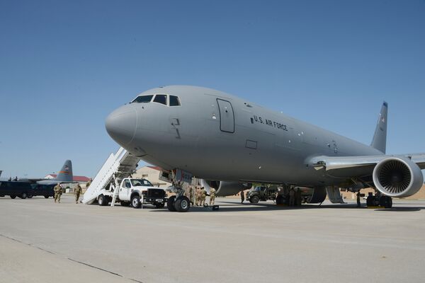 The US Air Force has approved the KC-46A's centerline drogue system to refuel USN and USMC aircraft. (US Air National Guard)