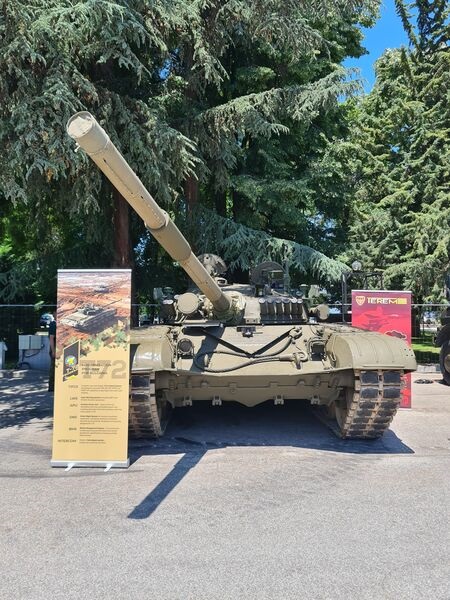 HEMUS 2022 saw TEREM's first public presentation of the T-72 following its modernisation using Elbit hardware. The designation of this upgraded T-72 is yet to be decided.