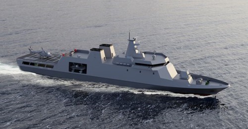 A computer-generated image of the OPV that will be built by Hyundai Heavy Industries for the Philippine Navy.