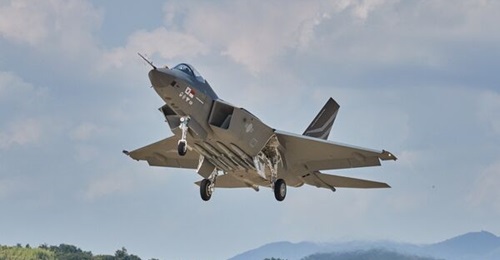 South Korea's KF-21 fighter aircraft (pictured above) made its first flight in July 2022. Mass production of the aircraft is expected to start in 2026.