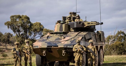 Australian Army soldiers with a Boxer CRV during Exercise 'Chong Ju' in May 2018. The DoD in Canberra has rejected claims of a weight problem that could affect the successful integration of the Lance turrets contracted for 133 of the 211 being acquired...
