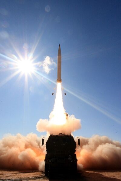 An image of the inaugural flight of Lockheed Martin's PrSM prototype in December 2019.