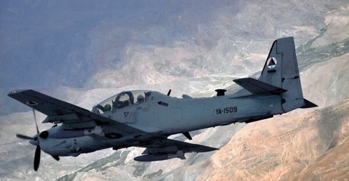 An Afghan Air Force (AAF) A-29B Super Tucano light attack aircraft. More than 40 AAF aircraft have been flown to Uzbekistan to prevent them from falling in the hands of the Taliban after the group regain control over Afghanistan on 15 August.