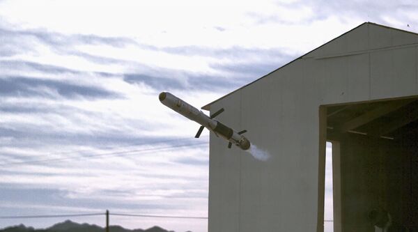 A Saab/Raytheon 84 mm GMM launched from an enclosed space during the fire System Capability Demonstration of the all-up GMM round at Yuma Proving Ground, Arizona, in November 2020. (Saab)