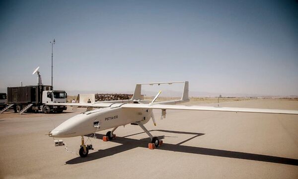 An Iranian Mohajer-6 UAV with its GCS at an airstrip near Gonabad in July 2019. The GCS being used by the Ethiopian military is similar, although not identical.  (Defapress.ir)