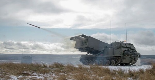 The British Army's M270 Multiple Rocket Launcher (pictured above). Once upgraded, the launchers will be able to fire the US Precision Strike Missile (PrSM), which has a range of 499 km.