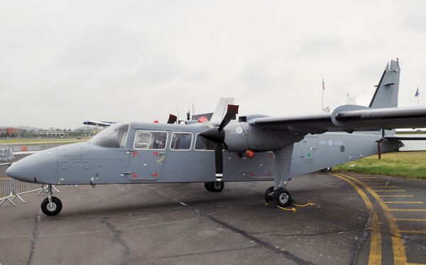 One of nine Defender aircraft that the MoD has sold back to Britten-Norman following the type's recent retirement from operational service. (Janes/Patrick Allen)