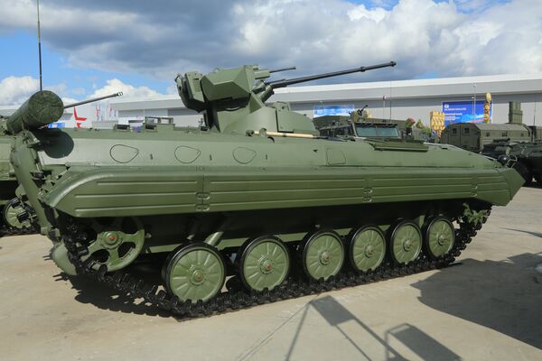 The UVZ affiliate in Rubtsovsk presented the upgraded BMP-1AM IFV called Basurmanin at Army 2021. (Nikolai Novichkov)