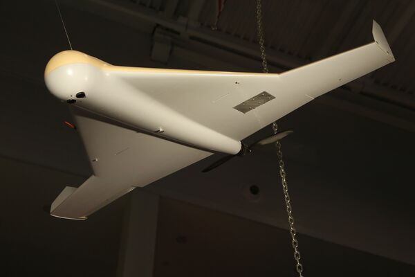 ZALA Aero presented a full-scale mock-up of its new KUB-UAV naval loitering munition at Army 2021. (Nikolai Novichkov)