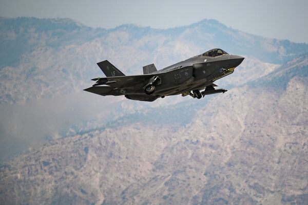 An F-35A assigned to the 63rd Fighter Squadron from Luke Air Force Base in Arizona takes off on 25 August 2021. An important US lawmaker wants an engine competition for the F-35A, and is proposing allowing increased investment in an advanced engine programme to help it happen. (US Air Force)