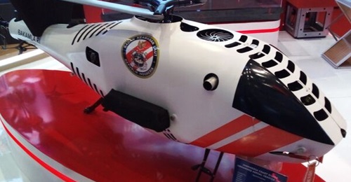 BAKAMLA's Alpha 900 UAV on display at the Indo Defence 2022 exhibition.