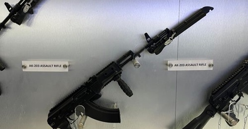 The AK-203 assault rifle is chambered for 7.62×39 rounds and can use ammunition and magazines that exist within the Indian Army supply chain. The weight of the rifle is 3.8 kg, the length is 690 mm with a folded butt and 930 mm with an extended bu...