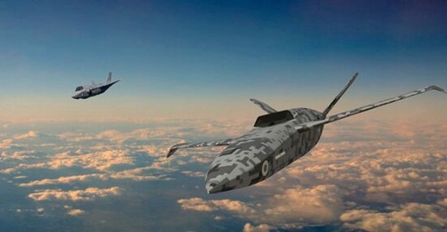An artist's impression of the Mosquito loyal wingman. The chief of the RAF says that the first flight in national airspace will take place by the end of 2023.