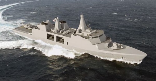 A computer-generated rendering of the Arrowhead 140 design, which is the basis for Indonesia's 'Red White' frigate programme.