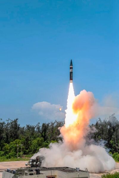 The DRDO and SFC have conducted the flight test of the nuclear-capable Agni Prime missile from Dr Abdul Kalam Island off the coast of Odisha, India. The above picture shows the first test launch of the missile in June 2021.