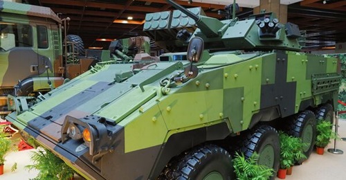 Taiwan's CM-34 IFV, fitted with its 30 mm gun, is pictured at the Taipei Aerospace & Defense Technology Exhibition in 2019.