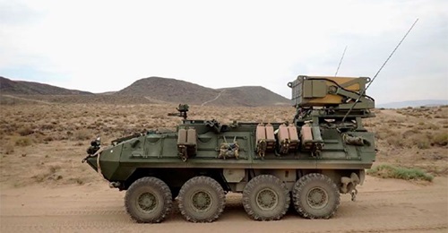 A USMC 8×8 Light Armored Vehicle-Mortar integrated with UVision's MCL.