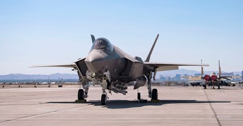 An F-35A Lighting II carrying a B61-12 Joint Test Assembly sits on the flight line at Nellis Air Force Base, Nevada, on 21 September. Two F-35A Lightning II aircraft released B61-12 Joint Test Assemblies during the first Full-Weapon System Demonstratio...