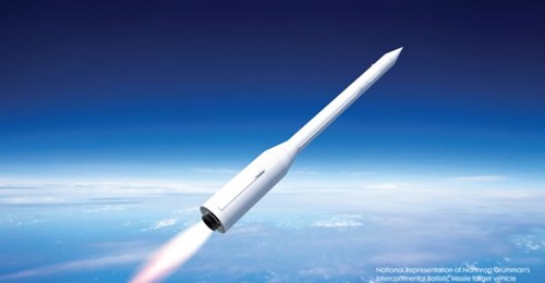 An artistic representation of Northrop Grumman's ICBM target vehicle.